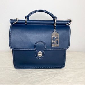 Coach Willis - Blue w/ white contrast stitch RARE